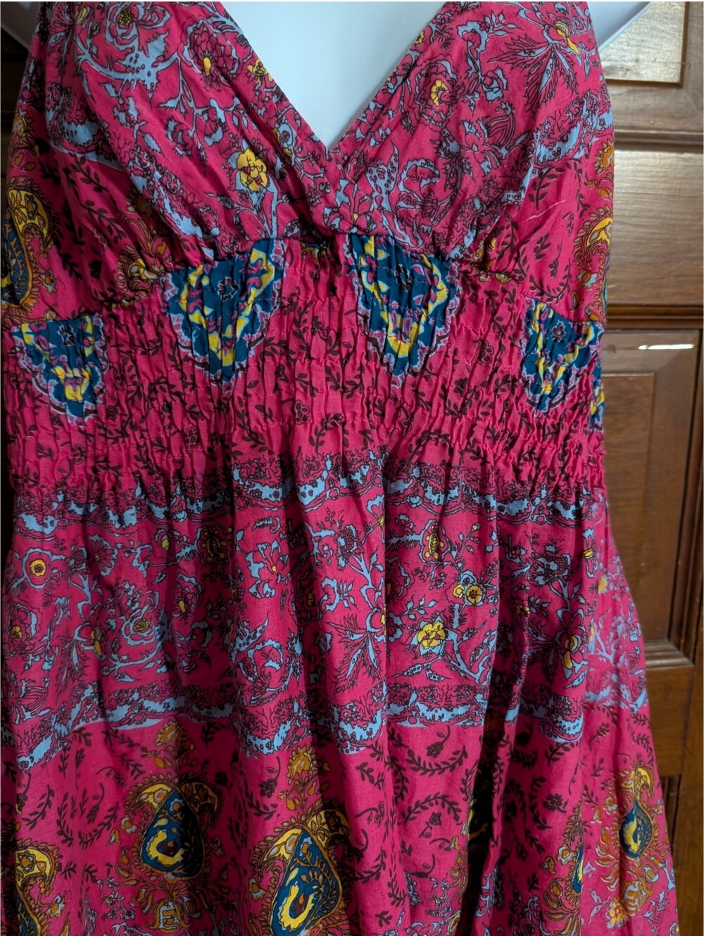 Woman's Paisley Floral Cami Spaghetti Strap Boho Sundress - Picture 4 of 11